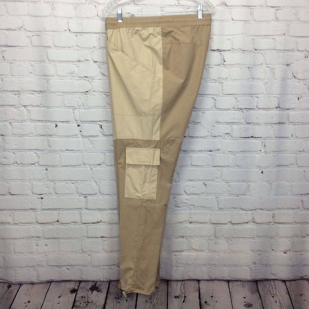 PacSun Cargo Utility Jogger Women's XL 90's Athleisure 2 Tone Cream/Tan Sporty